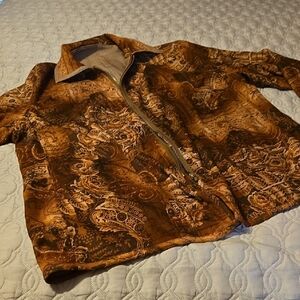 Harve Benard Revesible  Herringbone Jacket in Brown and Tan